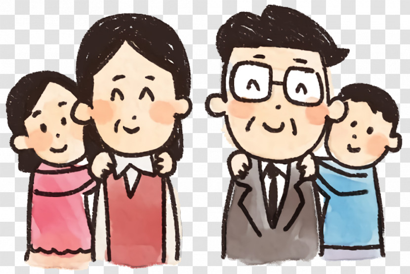 Cartoon People Cheek Youth Interaction Transparent PNG