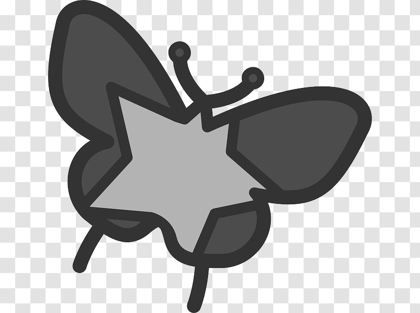 Butterfly Clip Art - Black And White Transparent PNG