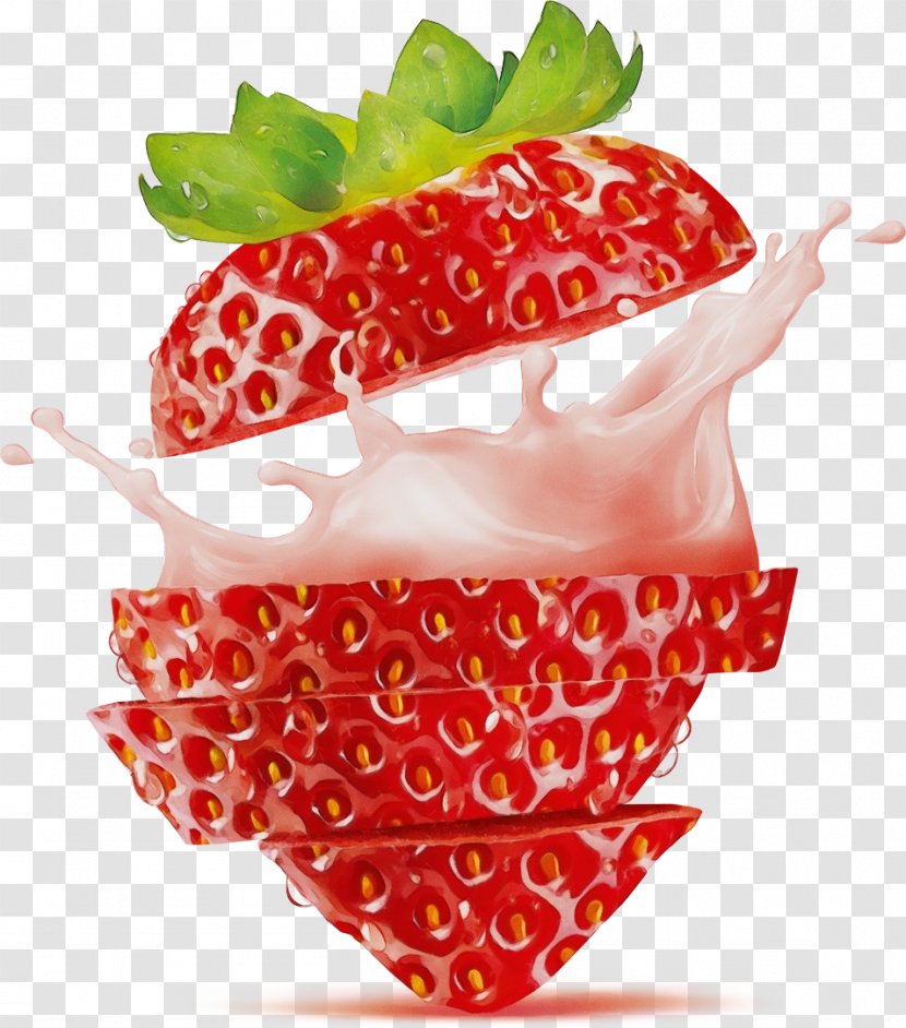Watercolor Background - Strawberries - Ingredient Cream Transparent PNG