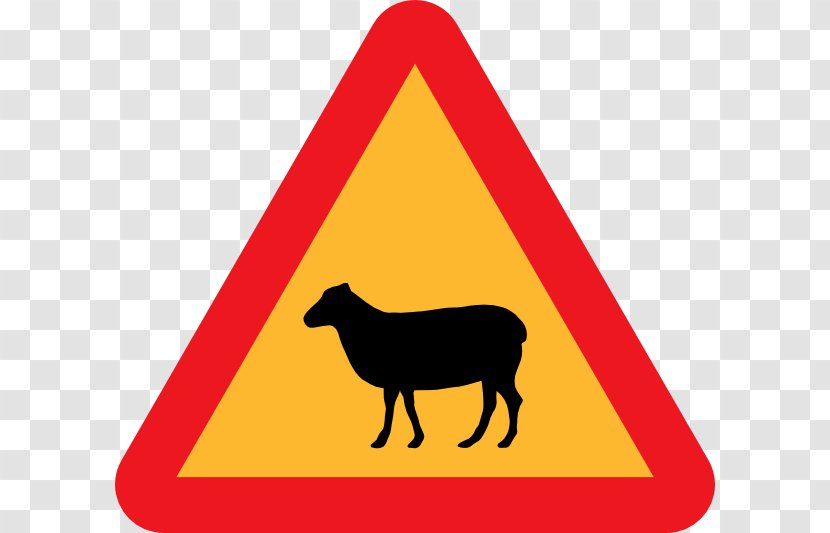 Deer Traffic Sign Warning Clip Art - Sheep Transparent PNG