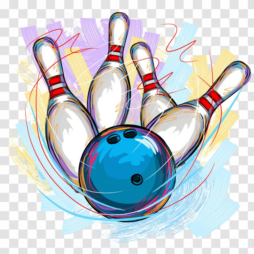 Bowling Pin Ball Illustration - Tableware - Material Picture Painted Transparent PNG