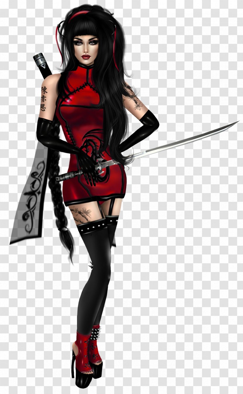 Costume Black Hair Character - Silhouette - Imvu Avatars Transparent PNG