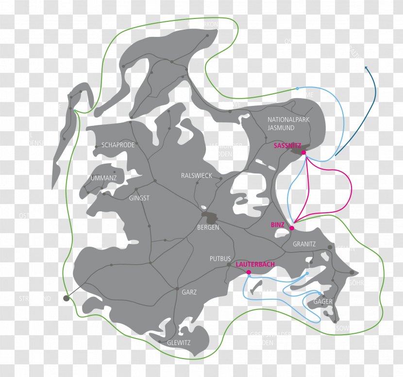 Rügen Airport Bergen Auf Sassnitz Hiddensee Map - Island Transparent PNG