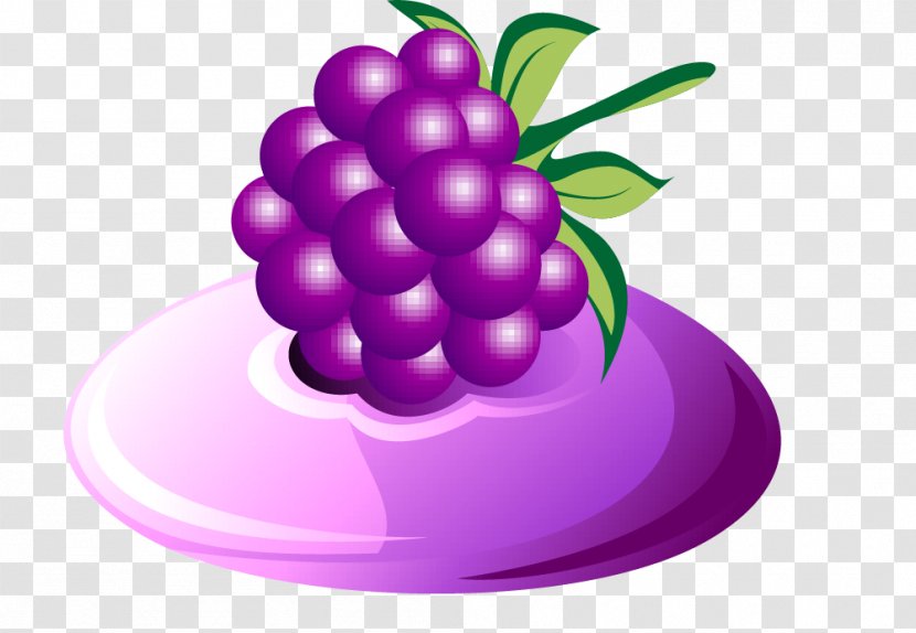 Grape Blueberry Fruit Preserves - Vector Decorative Patterns Transparent PNG