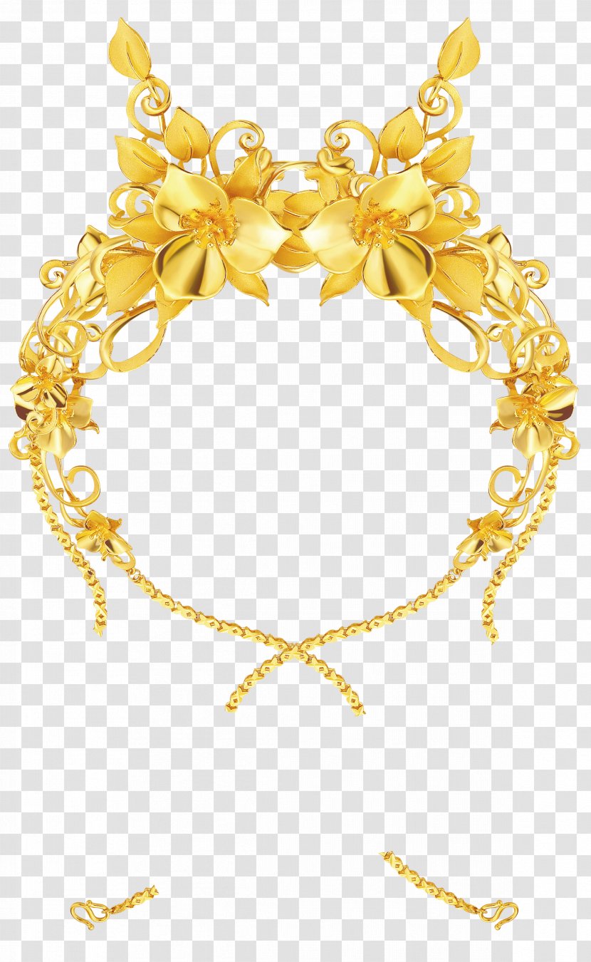 Gold Necklace Flower Euclidean Vector - Gratis - High-grade Transparent PNG