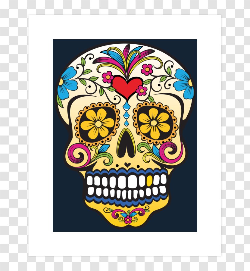T-shirt Calavera Day Of The Dead Skull Hoodie - Flower Transparent PNG