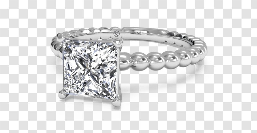 Diamond Engagement Ring Solitaire Wedding - Gold - Princess Cut Transparent PNG