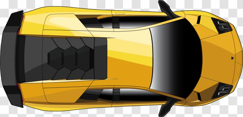 Car Lamborghini Clip Art - Yellow - Top Transparent PNG