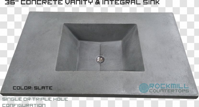 Concrete Sink Countertop Table Bathroom - Slate Rock Transparent PNG