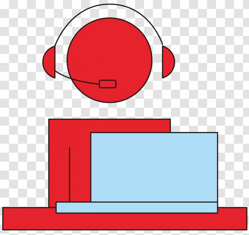 Computer Cartoon - Rectangle - Vector Red Customer Service To Answer Questions Transparent PNG