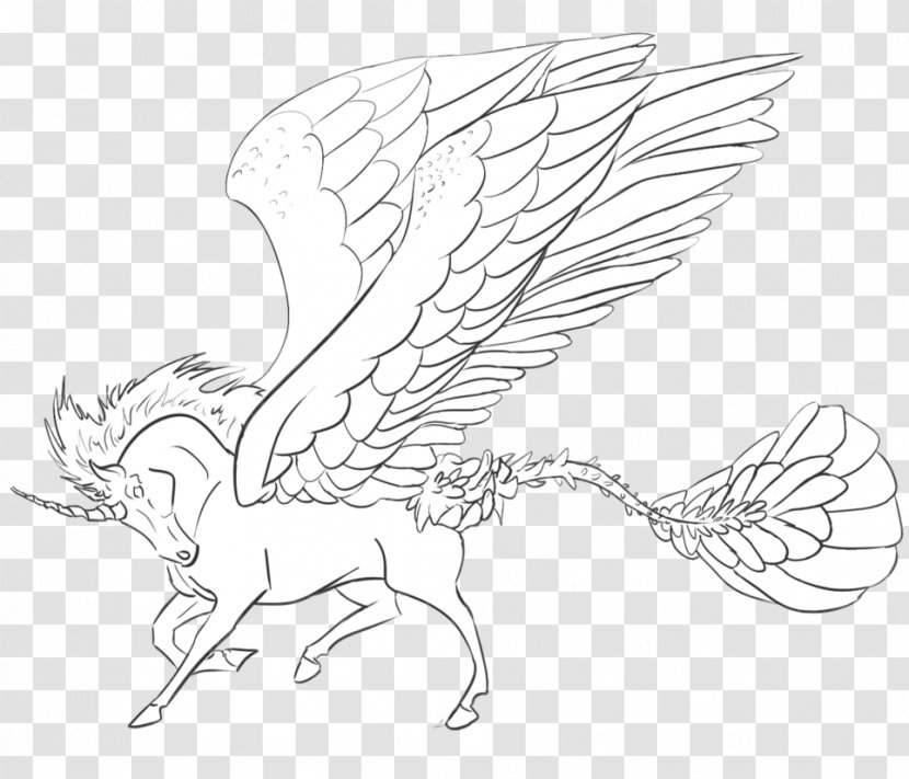 Visual Arts Line Art DeviantArt - Flower - Unicorn Template Transparent PNG