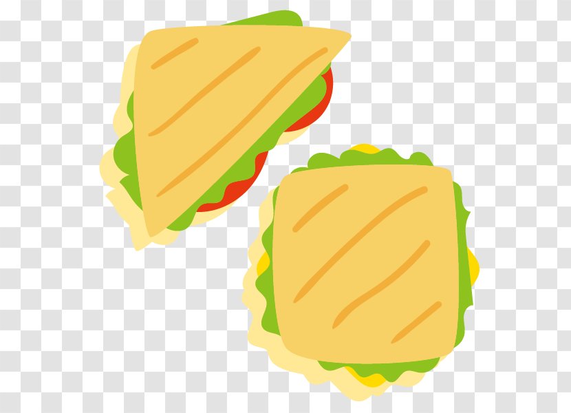 Panini Hamburger Club Sandwich Submarine Fast Food - Yellow - Vector Burger Transparent PNG