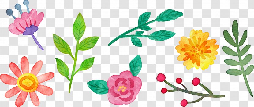 Floral Design Flower Watercolor Painting - Plant - Cartoon Decoration Transparent PNG