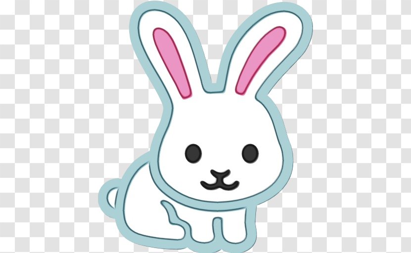 Easter Bunny Background - Pink - Smile Sticker Transparent PNG