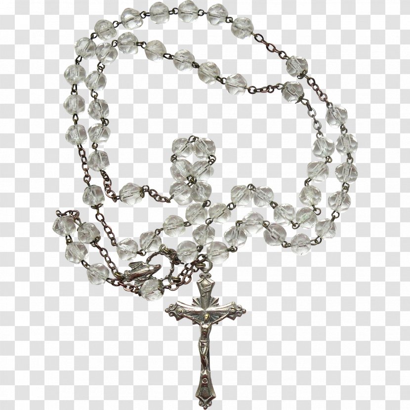 Rosary Prayer Beads Miraculous Medal Crucifix - Necklace Transparent PNG