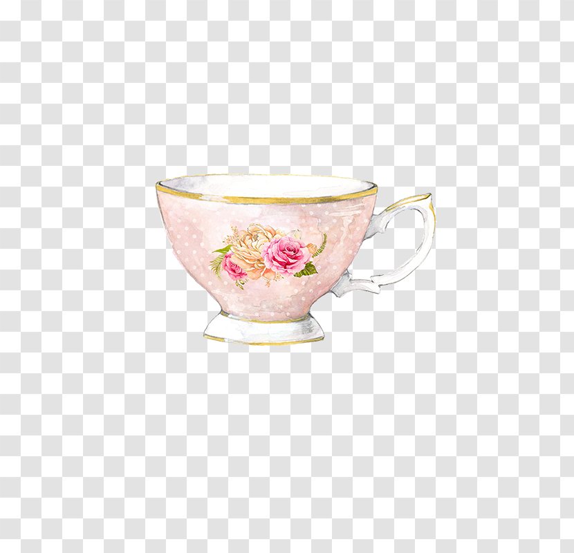 Teacup Coffee Cup Mug - Rose Tea Teapot Transparent PNG