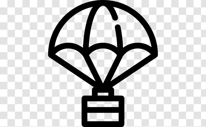 Parachute - Black And White - Symbol Transparent PNG