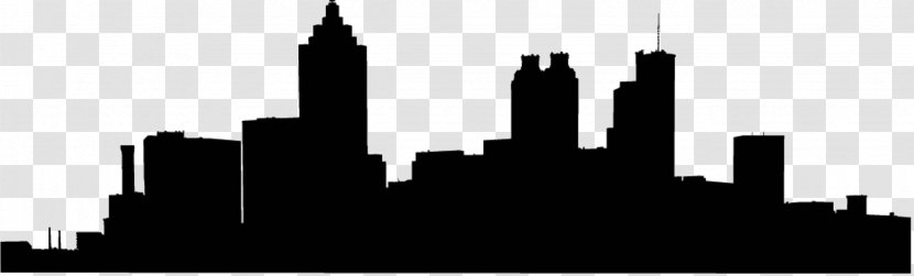 Atlanta Skyline Silhouette Clip Art - Monochrome - CITY Transparent PNG