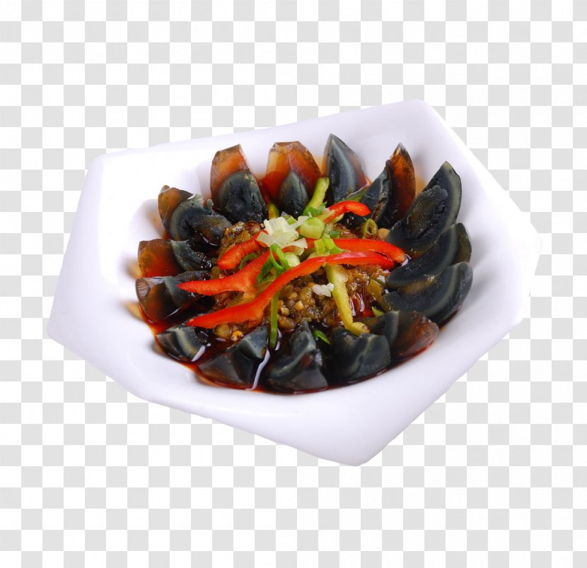 Century Egg Eating Food Pickling - Seafood - A Plate Of Preserved Transparent PNG