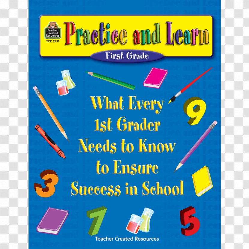 Practice And Learn: 1st Grade First Teacher School Worksheet - Book - Cover Material Transparent PNG