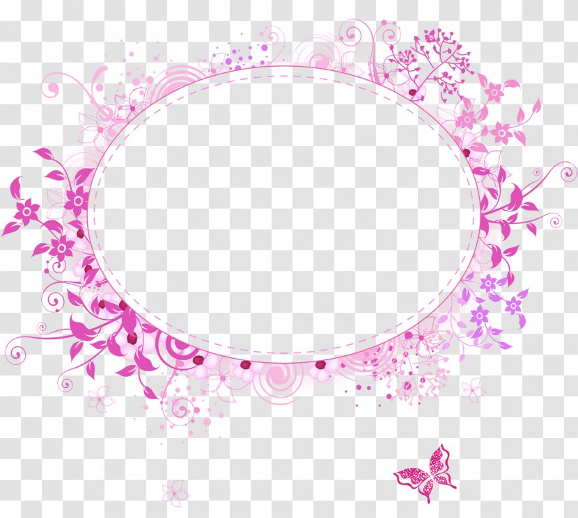 Borders And Frames Picture Graphic Clip Art - Pink - Flower Border Transparent PNG