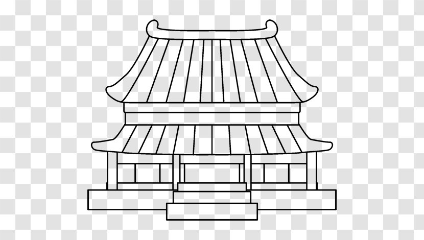 China Drawing Manor House Coloring Book - Black And White Transparent PNG