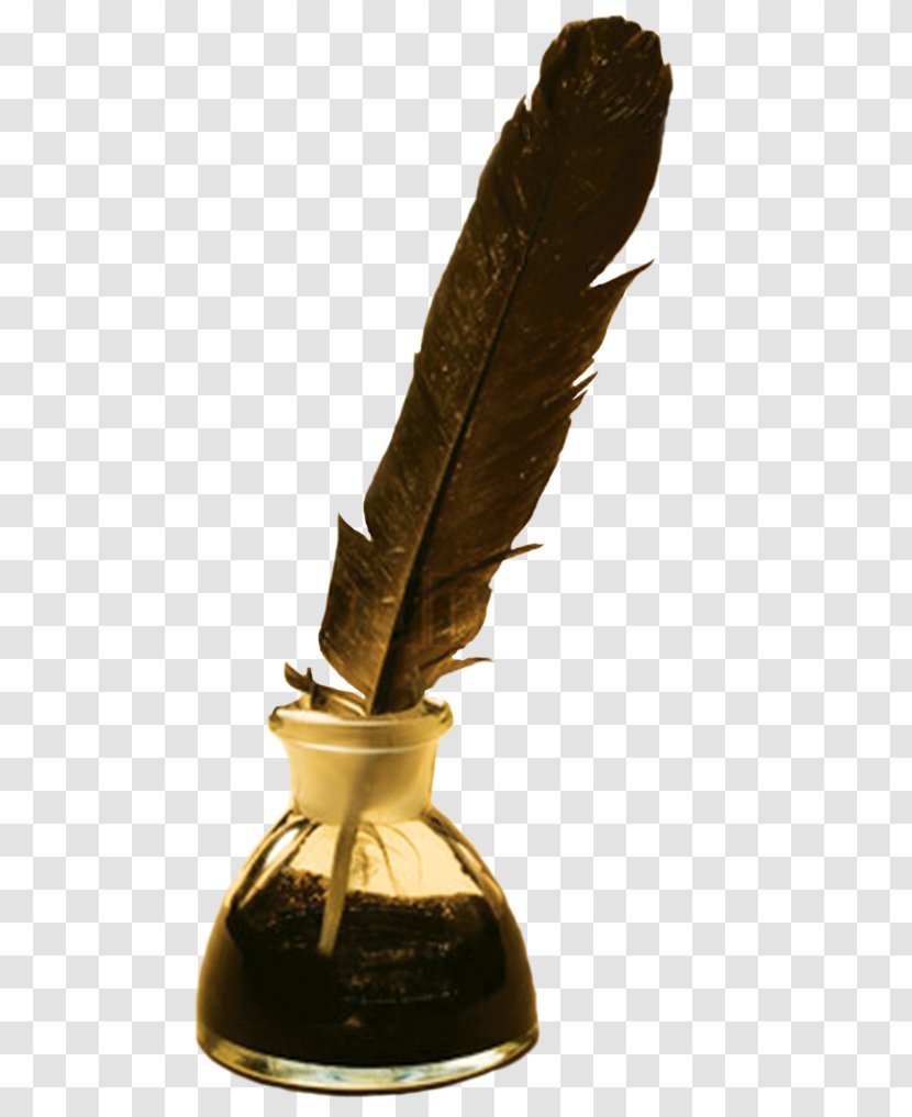 Paper Feather Quill Inkwell - Bottle Transparent PNG