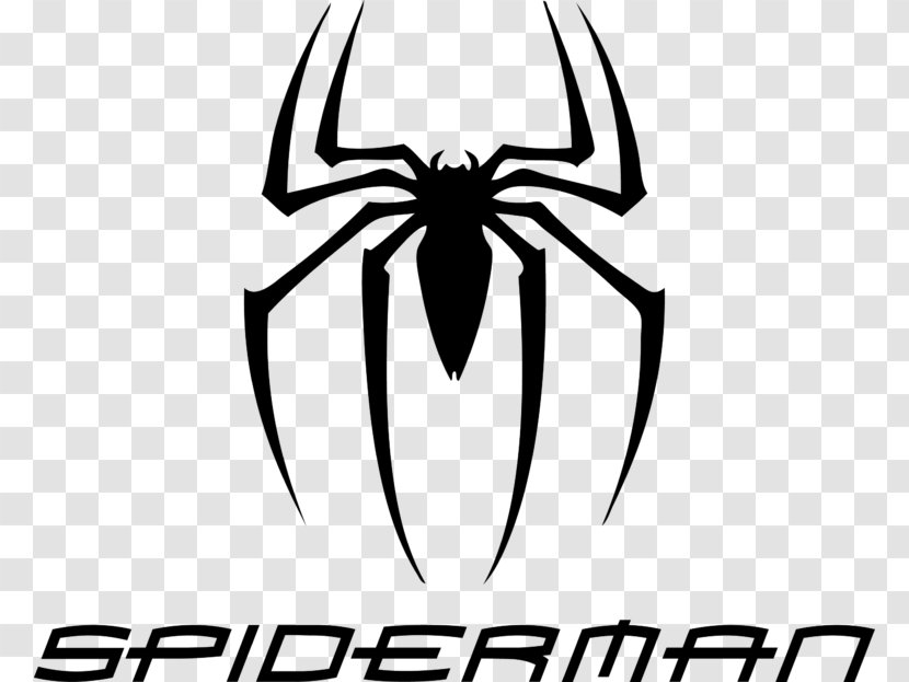 Spider-Man Logo Marvel Comics Clip Art - Black And White - Spider-man Transparent PNG