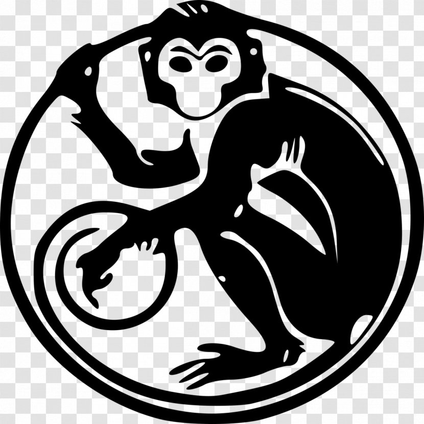 Monkey Chinese Zodiac Calendar New Year - Monochrome Photography - Of The Transparent PNG