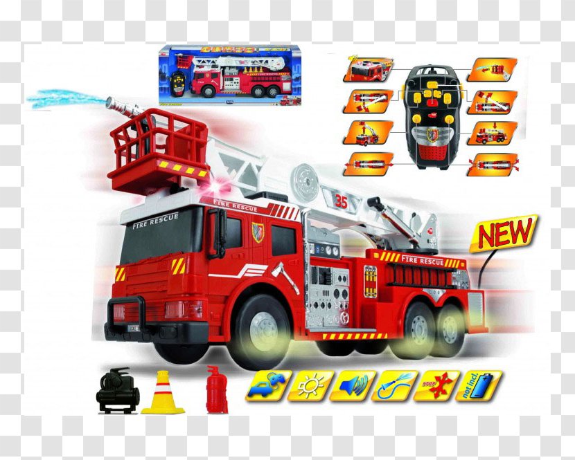 Fire Engine Department Toy Simba Dickie Group Model Car - Firefighter Transparent PNG