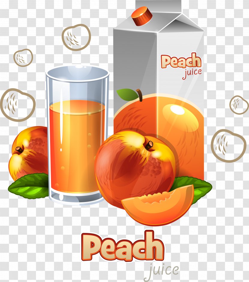 Juice Orange Drink Fruit Peach Food - Diet - Vector Apricots Transparent PNG