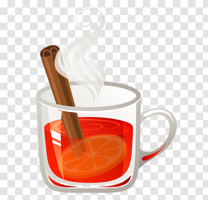 Earl Grey Tea Coffee Teacup - Black - Hot Orange Azalea Transparent PNG