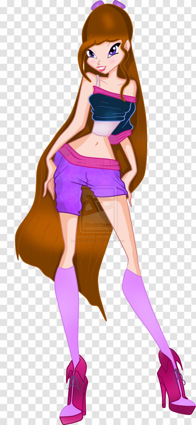 Barbie Illustration Cartoon Purple Character - Flower Transparent PNG