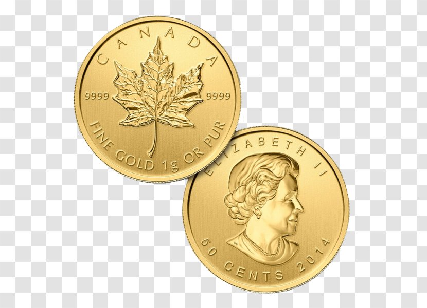 Canada Canadian Gold Maple Leaf Coin Royal Mint Transparent PNG