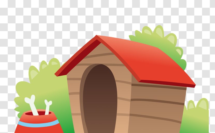 Doghouse - Paint - Hand-painted Cartoon Dog House Bone Plate Transparent PNG