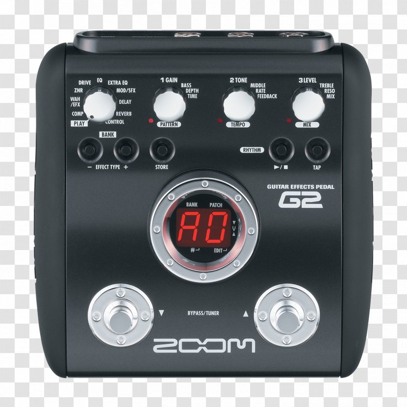 Guitar Amplifier Effects Processors & Pedals Zoom Corporation Drum Machine - Sound Recording And Reproduction Transparent PNG