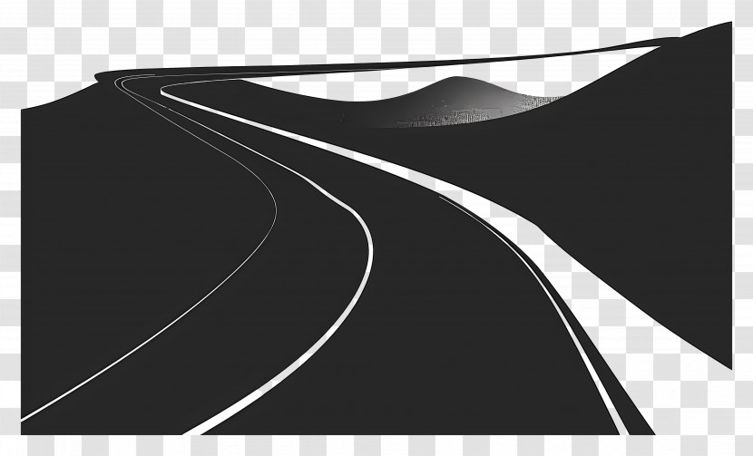 Highway Landscape - Curved Road Illustration Transparent PNG