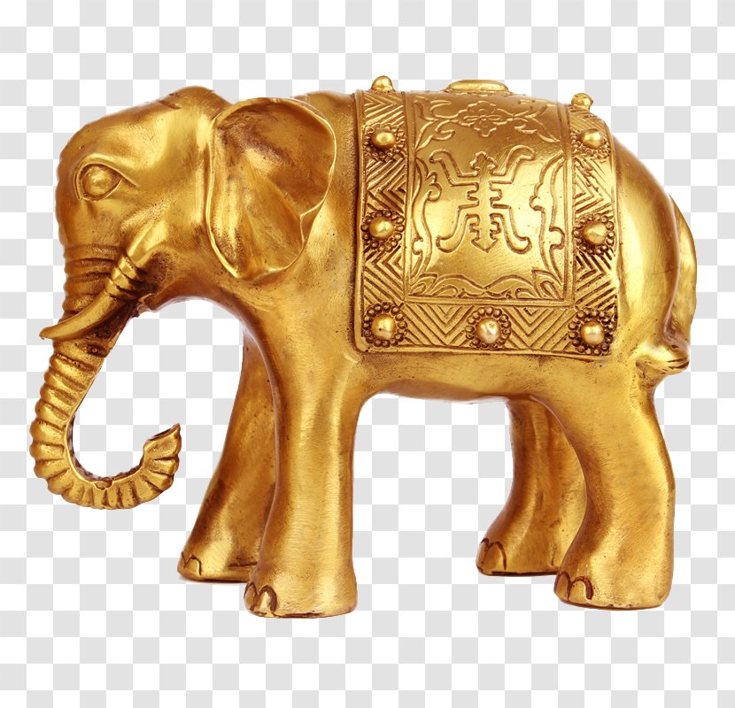 Elephant - Gold - Statue,Elephant,Copper,Golden Transparent PNG
