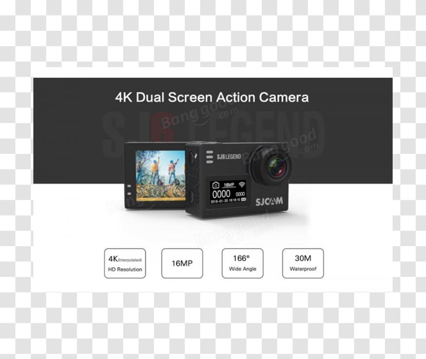 Action Camera 4K Resolution Sjcam Video Cameras - Frame Rate - Full Hd Lcd Screen Transparent PNG