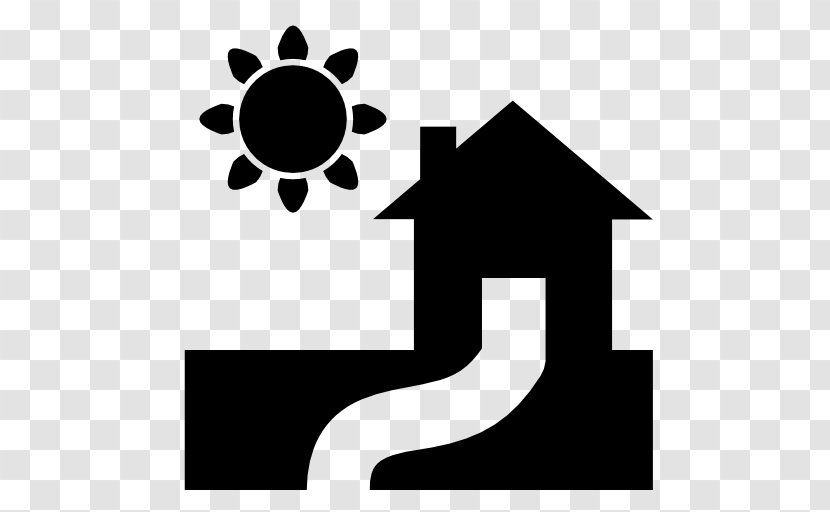 House - Symbol - Black And White Transparent PNG