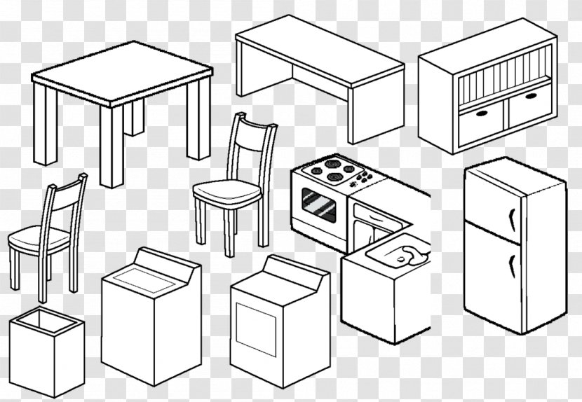 Furniture Table Drawing Chair Couch Transparent PNG