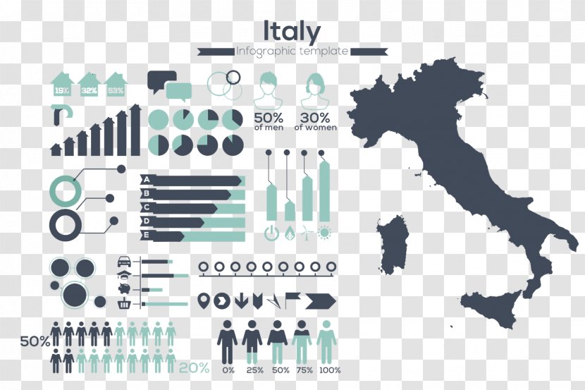 Italy Vector Map - Cartography - Information Of Transparent PNG