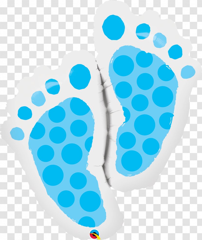 Balloon Baby Shower Infant Party Footprint - Aqua - Footprints Transparent PNG