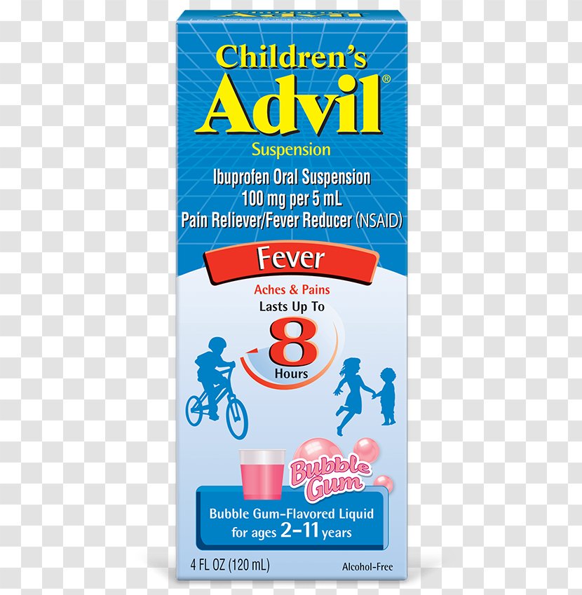 Ibuprofen Children's Advil Ache Analgesic - Brand - Fever Child Transparent PNG