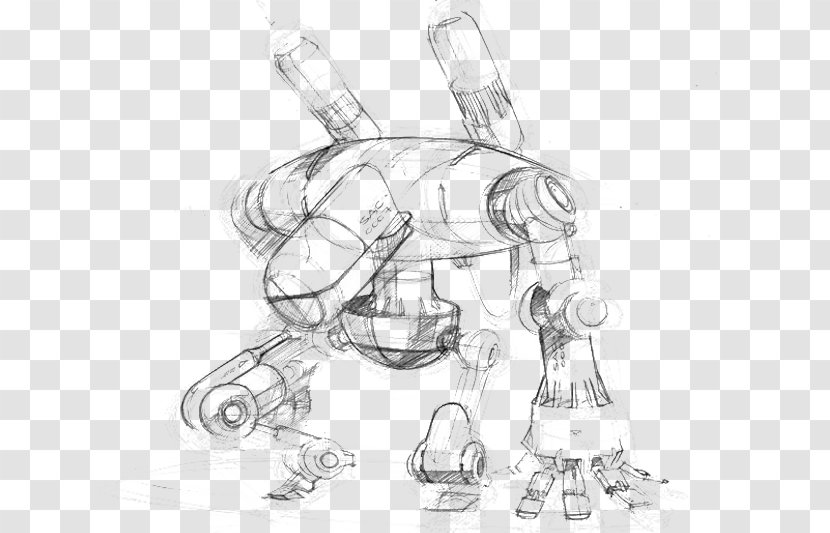 Industrial Robot Design - Line Art Transparent PNG