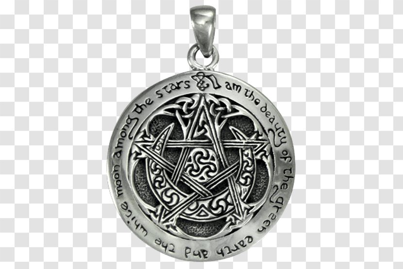 Pentacle Pentagram Silver Wicca Locket Transparent PNG