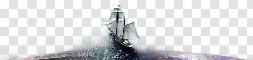 Brand White - Black - Sailing Yacht Waves Transparent PNG
