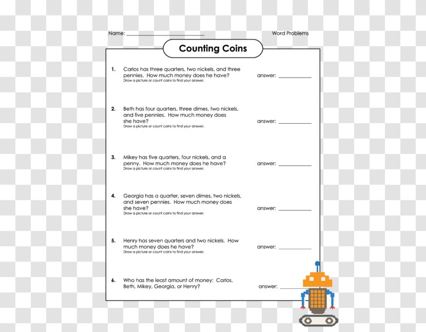 Word Problem Worksheet Mathematics Addition Subtraction - Media Transparent PNG