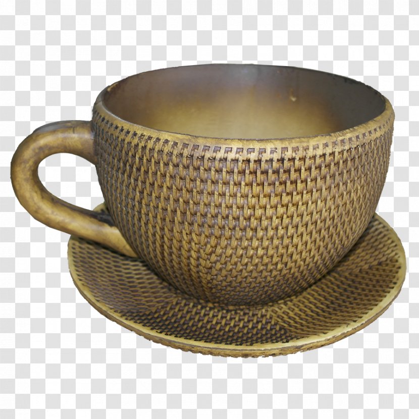 Coffee Cup Saucer Teacup Cachepot Flowerpot - Vase Transparent PNG