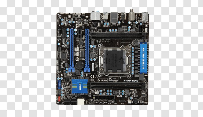 Motherboard MicroATX MSI X79MA-GD45 Intel X79 - Computer Component - Quickpath Interconnect Transparent PNG